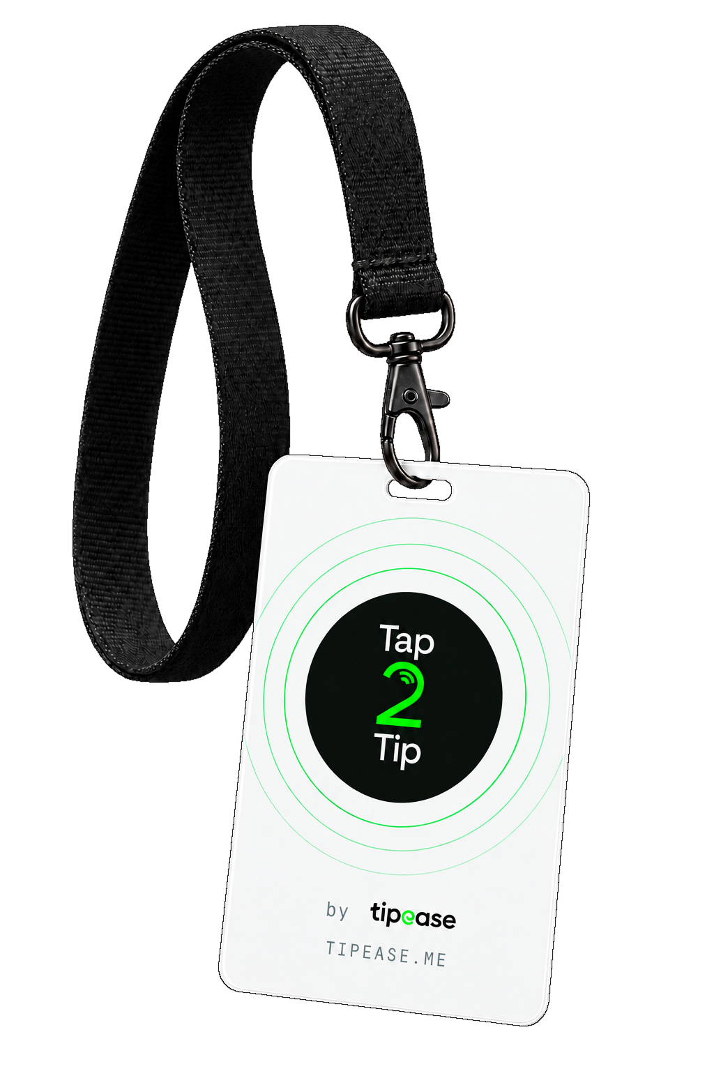Tap2Tip NFC card on a lanyard